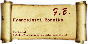 Francsiszti Borsika névjegykártya